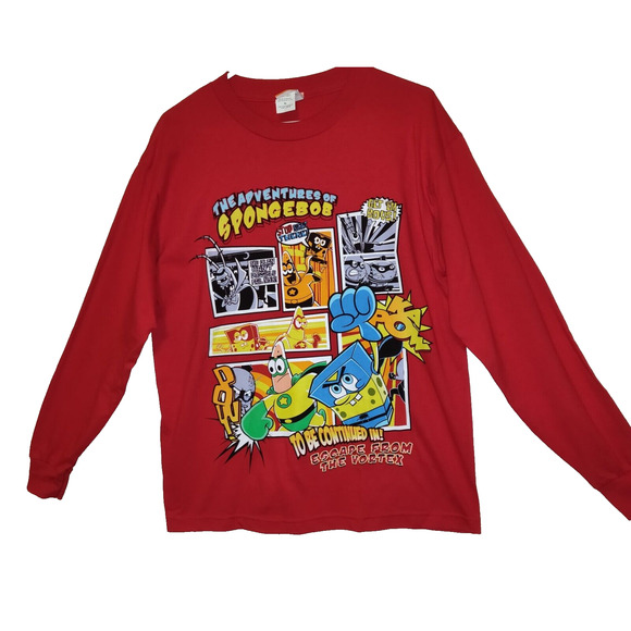 Nickelodeon The Adventures Of SPONGEBOB Red T Shirt ESCAPE FROM VORTEX Kids XL - Picture 10 of 16